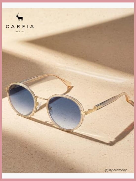 Retro Round Sunglasses for Women Polarized UV Protection Durable Acetate-Metal main image 4